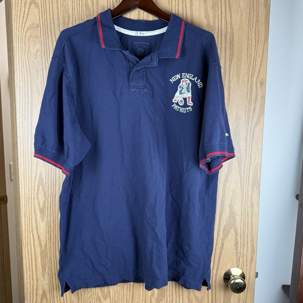 VTG Reebok NFL New England Patriots Short Sleeve Polo Shirt Men's 2XL (X2)